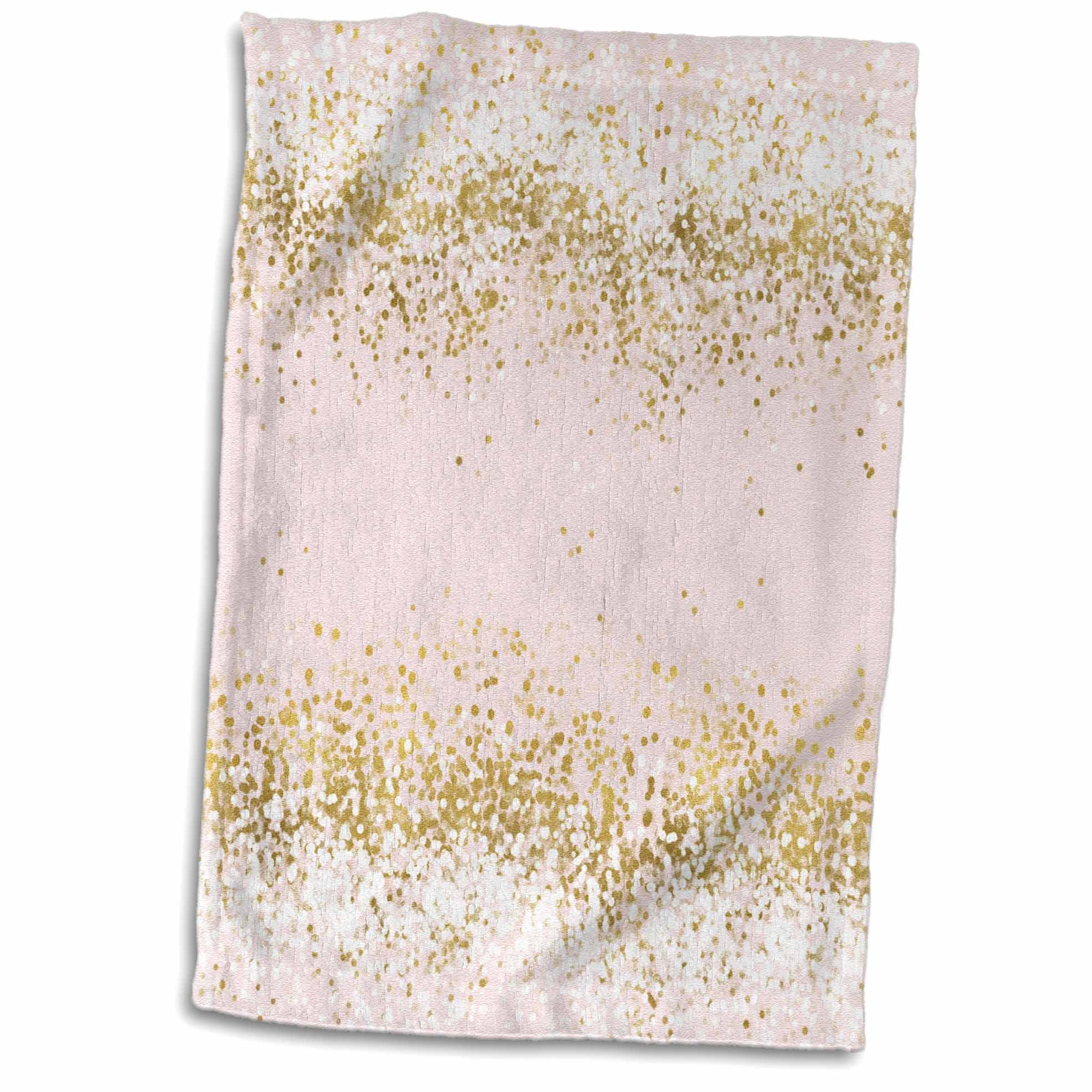 3dRose Image of Blush Pink Gold Confetti Dots - Towel, 15 by 22-inch ...