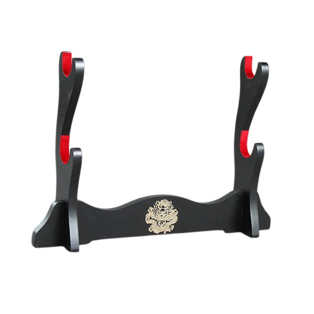 kurtrusly Samurai Sword Stand Horizontal Bracket Display for Wakizashi Flute Dojo 2 Layers