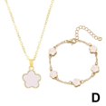 thumbnail image 1 of Five-Leaf Clover Set - Alloy Necklace and Bracelet, Festive Holiday Accessory, 1 of 1
