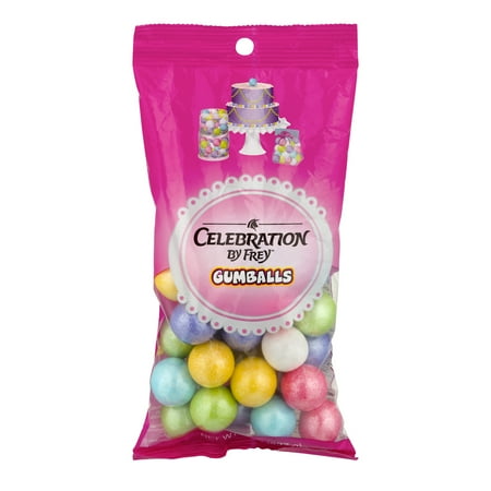 - Celebration, Assorted Bubble Gum Gumballs, 8 Oz