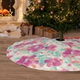 thumbnail image 6 of Rateoe Purple Watercolor Flowers Print Christmas Tree Skirt 48" for Xmas Holiday New Year Party Circle Tree Mat Ornaments Decoration, 6 of 7