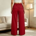 thumbnail image 6 of ZUBKTE Women's Fall Winter Sweatpants, Solid Elastic Drawstring Waist Loose Casual Long Trousers with Side Hidden Pockets S‑2XL, 6 of 8