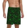 thumbnail image 6 of Mens Pajama Shorts, green bright spiders web star Sleep Shorts Men Pajama Bottoms Lounge PJ Shorts with Pockets, 6 of 6