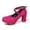 Hot Pink, variant on Women's Suede Crossover Strap 8cm Heel High Heels Oktoberfest Casual Market Shoes