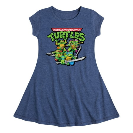 

Teenage Muntant Ninja Turtle - Gaming Group And Logo - Toddler And Youth Girls Fit And Flare Dress