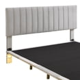 thumbnail image 6 of Wood Platform Bed Frame with Striped Velvet Upholstered Headboard and Sensor Light, Queen Size, 6 of 8