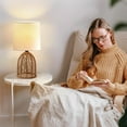 thumbnail image 6 of NATYSWAN Rattan Boho Table Lamps Set of 2-13.75" Mini Farmhouse Rustic End Table Decorative Small Lamps for Small Spaces Bedroom Nightstand Living Room Reading Desk Side Lamp, 6 of 8