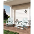 thumbnail image 7 of Modern HDPE Plastic Adirondack Chair - Oversize 380LB Poly Lumber Weather Resistant Firepit Chair - Outdoor Patio Chairs with Wooden Textured for Garden,Pool, Porch - Light Blue, 7 of 7