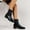 Black, variant on CALAFEBILA Womens Shoes Casual Fall Brown Winter Retro Chimney Short Boots Boots Casual Fashion Boots