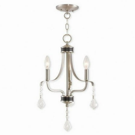 Traditional Three Light Chandelier-Brushed Nickel Finish Bailey Street Home 218-Bel-2120566