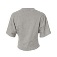 thumbnail image 5 of Qgtaibl Womens Cinched Waist T-Shirts Summer Short Sleeve Crewneck Crop Tops Solid Color Going Out Tees Gray S, 5 of 5