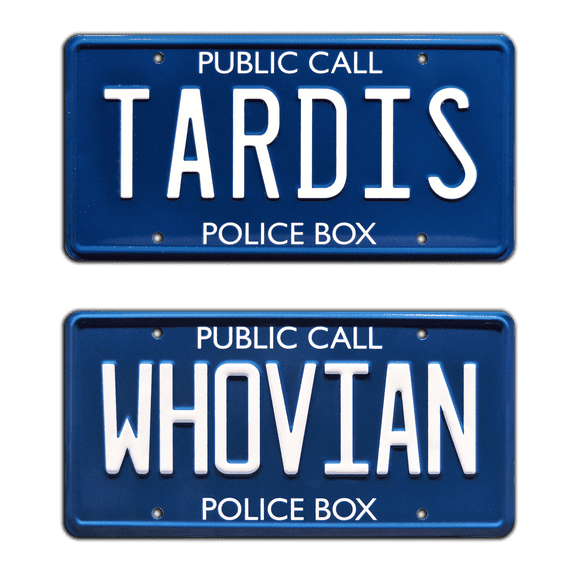 Doctor Who | TARDIS   WHOVIAN | Metal Stamped Vanity License Plate Combo