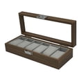 thumbnail image 2 of Caja de exhibición de reloj de 6 ranuras Caja de Organizador de almacenamiento de joyas de hombres, 2 of 9