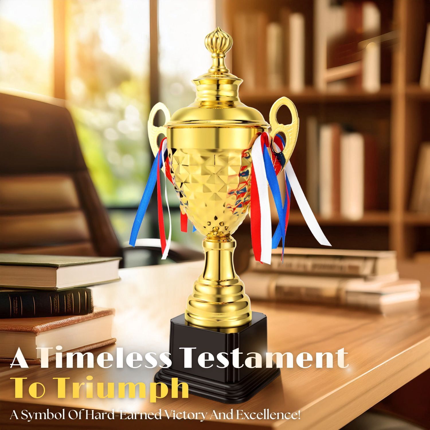 Gold Trophy Award - 17 Inch Large Trophy Cup for Awards, Sports, Competitions, Tournaments, & Parties, Perfect Gift for Champion Winners & League Achievements