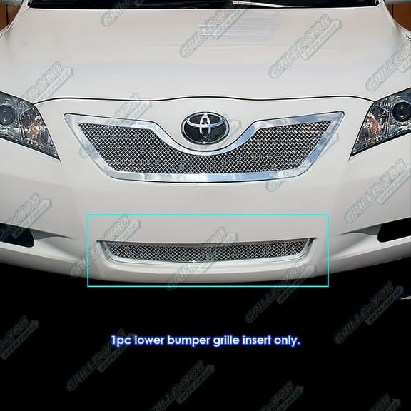 APS Compatible with Toyota Camry 2007-2009 Lower Bumper Stainless Steel Chrome Mesh Front Grill Grille Insert T75215T
