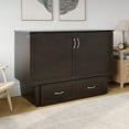 thumbnail image 4 of Monroe Solid Wood Frame Full Size Murphy Bed Chest with Mattress in Espresso, 4 of 20