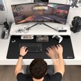 thumbnail image 3 of ATTACK SHARK CM02Pro Gaming Mouse Pad XXL Speed Esports Desk Mat Waterproof Surface Stitched Edges Anti-Slip Rubber Base 35.43” x 15.75” x 0.16”,Black, 3 of 10