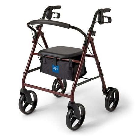 Medline Steel Foldable Rollator Walker with 8