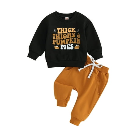 

Emmababy Long Sleeve Sweatshirt and Pants Set for Boys with Thanksgiving Letter Print