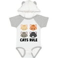 thumbnail image 3 of Inktastic Cats Rule with Cat Heads Boys or Girls Baby Bodysuit, 3 of 5