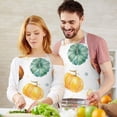 thumbnail image 3 of Fall Leaves Pumpkin Apron-Garden Aprons for Women with Pockets-Cotton Linen Waterproof Kitchen Cooking Gardening Aprons Adjustable for Kitchen,Cooking,BBQ and Salon 33"x27", 3 of 7