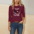 thumbnail image 5 of Plus Size Women's USA 250th Anniversary 3/4 Sleeve Printed Top, Round Neck Casual Pullover Blouse, Soft Lightweight Summer Fashion Shirt, American Flag, Size S-4XL, 5 of 7