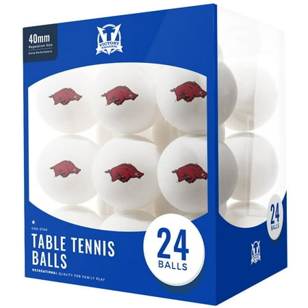 Arkansas Razorbacks 24-Count Logo Table Tennis Balls
