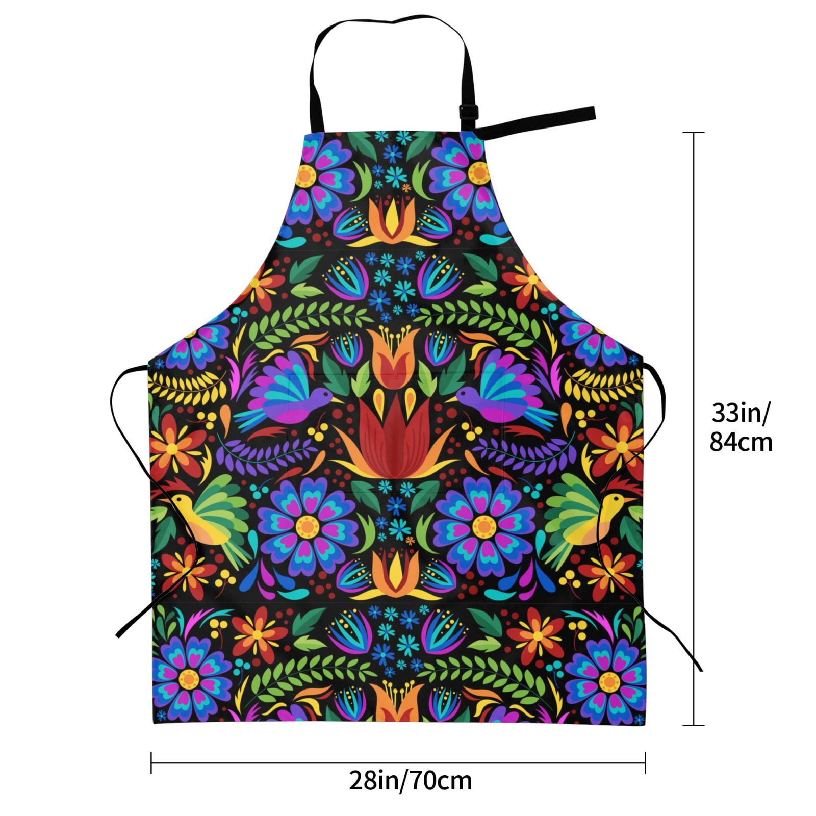 Kdxio Colorful Floral Apron with Pockets Adjustable Kitchen Aprons for Men Women Waterproof Aprons for Cooking,Drawing,Crafting, Baking Household Cleaning