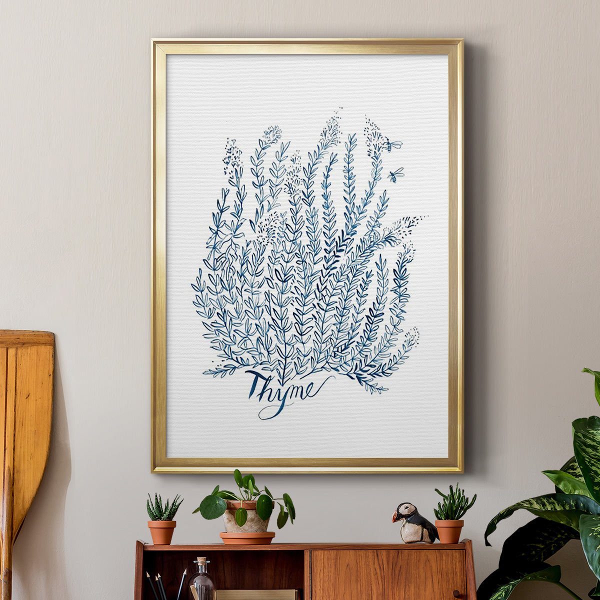 Summer Herb Garden Sketches IV Premium Framed Print - Ready to Hang