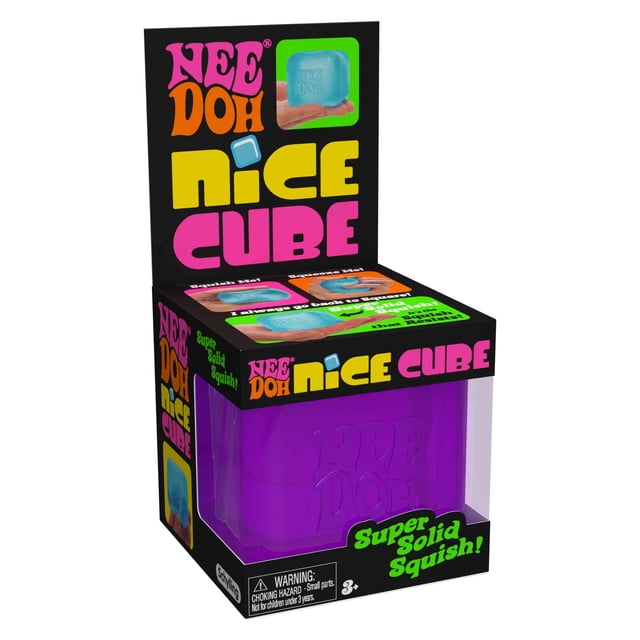 Nice Cube - Sensory Squeeze Toy with Super Solid Squish - 2.25" Cube (Purple) for NeeDoh