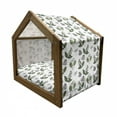 thumbnail image 2 of Scandinavian Pet House, Simplistic Foliage Composition Fresh Blossoming Plants of Spring, Outdoor & Indoor Portable Dog Kennel with Pillow and Cover, 5 Sizes, Olive Green and White, by Ambesonne, 2 of 5