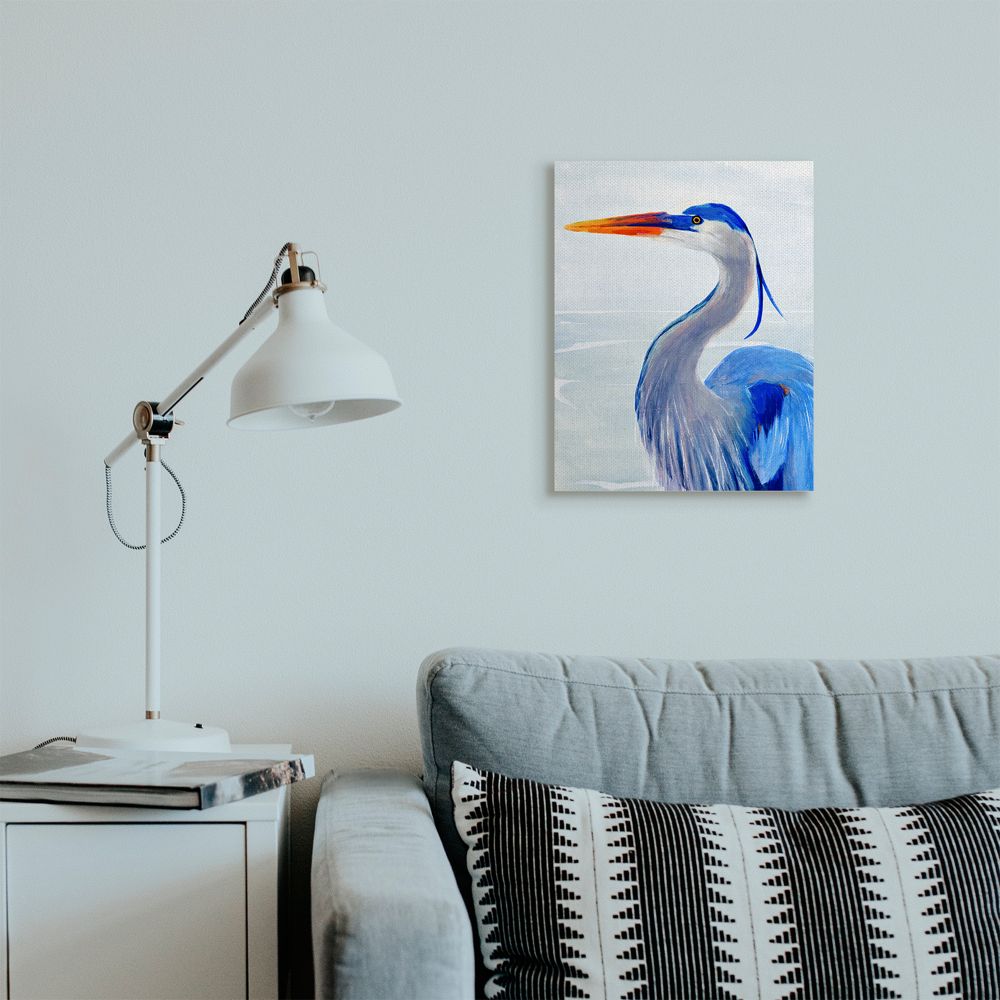 Stupell Industries Strong Blue Pelican in Water Aquatic Bird Portrait Designed by Annie Warren
