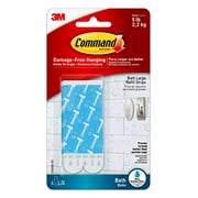 Command Bath Large Water-Resistant Adhesive Refill Strips, 4-Large Strips, Re-Hang Large Bath Hooks or Caddies