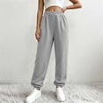 thumbnail image 2 of Inleife Women's Fashion Solid Color Bundling Of Feet Trousers Drawstring Full Length Cuffed Pants with Pocket, 2 of 6
