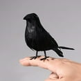 thumbnail image 2 of Farfi Crow Ornaments Eye-catching Delicate Texture Feather Handmade Fake Crow Halloween Decor for Home (Black), 2 of 10