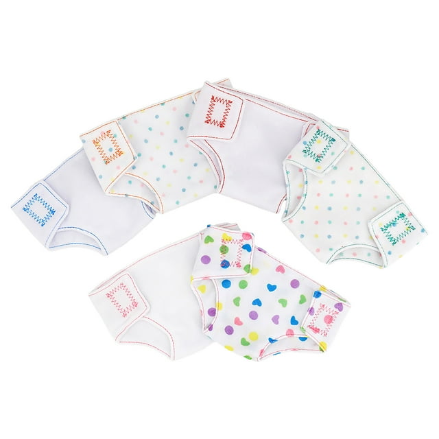 FELTECHELECTR 6 piezas de ropa delicada para muñecas, pañales para bebés, ropa interior para muñecas de 18 pulgadas.