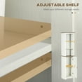 thumbnail image 4 of kleankin Slim Bathroom Storage Cabinet with Open Shelves & Cupboard, Freestanding Linen Tower Tall Skinny Bathroom Storage Cabinet Door Shelves, White, 4 of 9