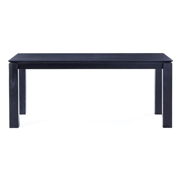 Manhattan Comfort Rockaway 70.86 Solid Wood Dining Table in Black