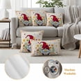 thumbnail image 6 of Daisy Gnomes Outdoor Waterproof Pillow Covers, Farmhouse Pastoral Garden Floral Burlap Decorative Square Throw Pillowcase Sofa Cushion Sham for Patio/Couch/Chair, 18"x18" 2 Pack, 6 of 8