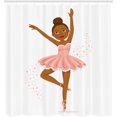 Ambesonne Retro Shower Curtain, Ballerina Dancing Daughter Classic