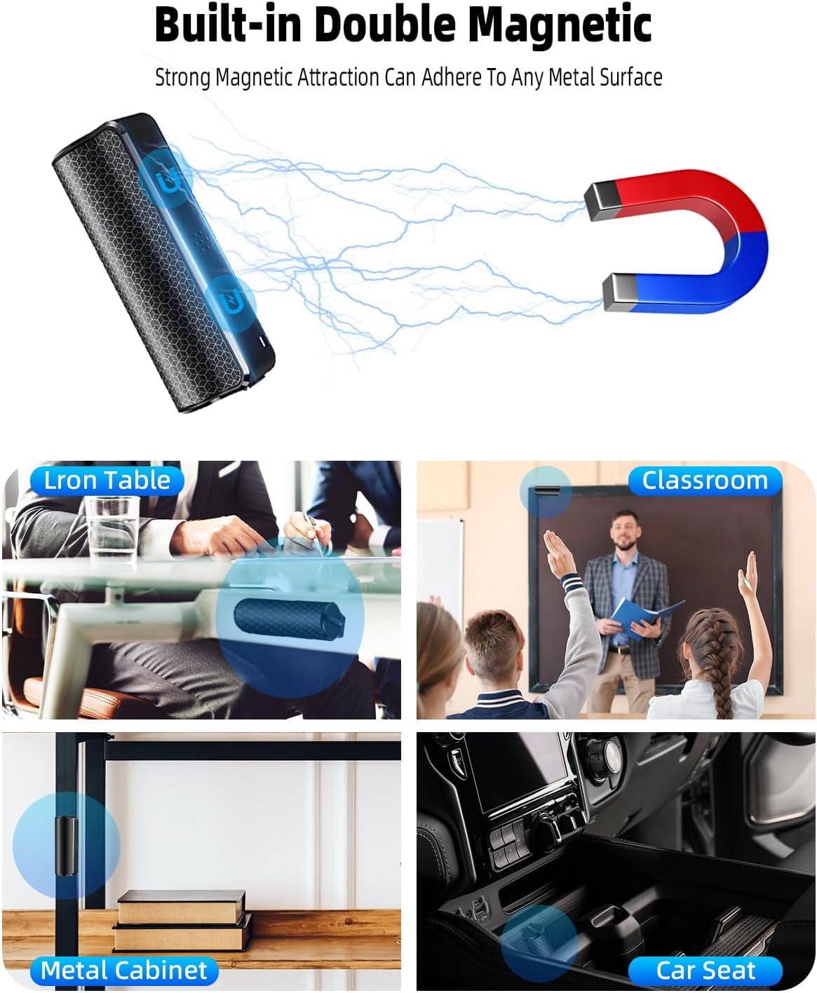 Voice Recorder, 64G Magnetic Voice Activated Audio Recorder with AI-Intelligent Triple Noise Reduction, 25 Days Continuous Recording Device, Digital Voice Recorder for Meetings/Interviews/Classroom