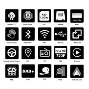 Ossuret 10.1 Touch Screen Android 13 Bluetooth Apple CarPlay 2+32GB Wifi AUX Car Stereo Radio Head Unit Multimedia GPS Navigation Player For Toyota RAV4 2013 2014 2015 2016 2017