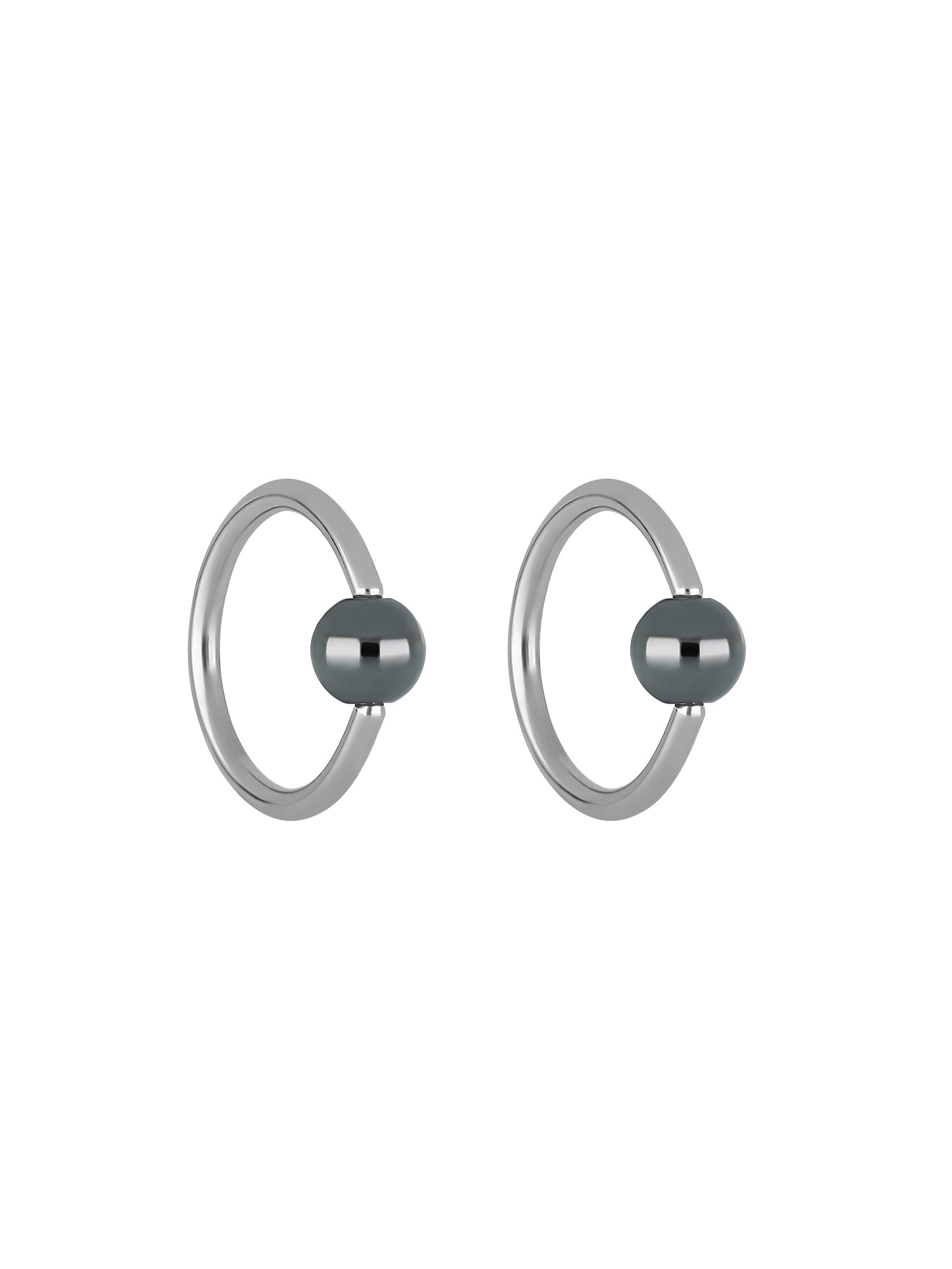 Body Jewelry-Women's 16G Stainless Steel Captive Bead Hoop Pair