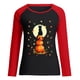 thumbnail image 4 of Moda mujer primavera patchwork impreso manga larga cuello redondo casual tee tops Pompotops FGAJ4798, 4 of 5