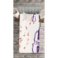 thumbnail image 3 of Ambesonne Music Quilted Bedspread Set 2 Pcs, Musical Note Black Theme, Twin Size, Purple and Red, 3 of 3