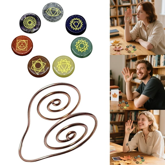 1PCS CopperPalm Ring Reiki Spiral Hand Rings forMeditation & EnergyHealing,HandmadeReiki CopperCuffs for CrystalWork,Handmade Rings Gift