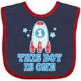 thumbnail image 3 of Inktastic 1st Birthday Boy Rocket Ship Boys Baby Bib, 3 of 4