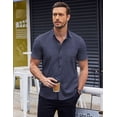 thumbnail image 3 of COOFANDY Men's Short Sleeve Dress Shirts Wrinkle Free Polka Dot Print Shirt Casual Button Down Shirts with Pocket, 3 of 6