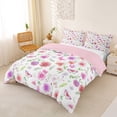 thumbnail image 3 of Erosebridal Watercolor Flowers Blossom Queen Duvet Cover Set,Colorful Omber Butterfly Bedding For Girl 3 Pieces,No Comforter,Reversible, 3 of 6