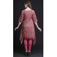 thumbnail image 4 of Bimba Kurti Asymétrique Rose à Imprimé de Feuilles de Nasturtium pour Femmes, Robe d'Été Indienne Tunique Petite, 4 of 6